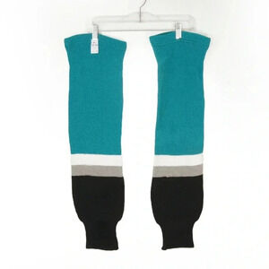 Set 2 NW New Deadstock Vintage 80s Blue Black Retro Knit Hockey Athletic Socks